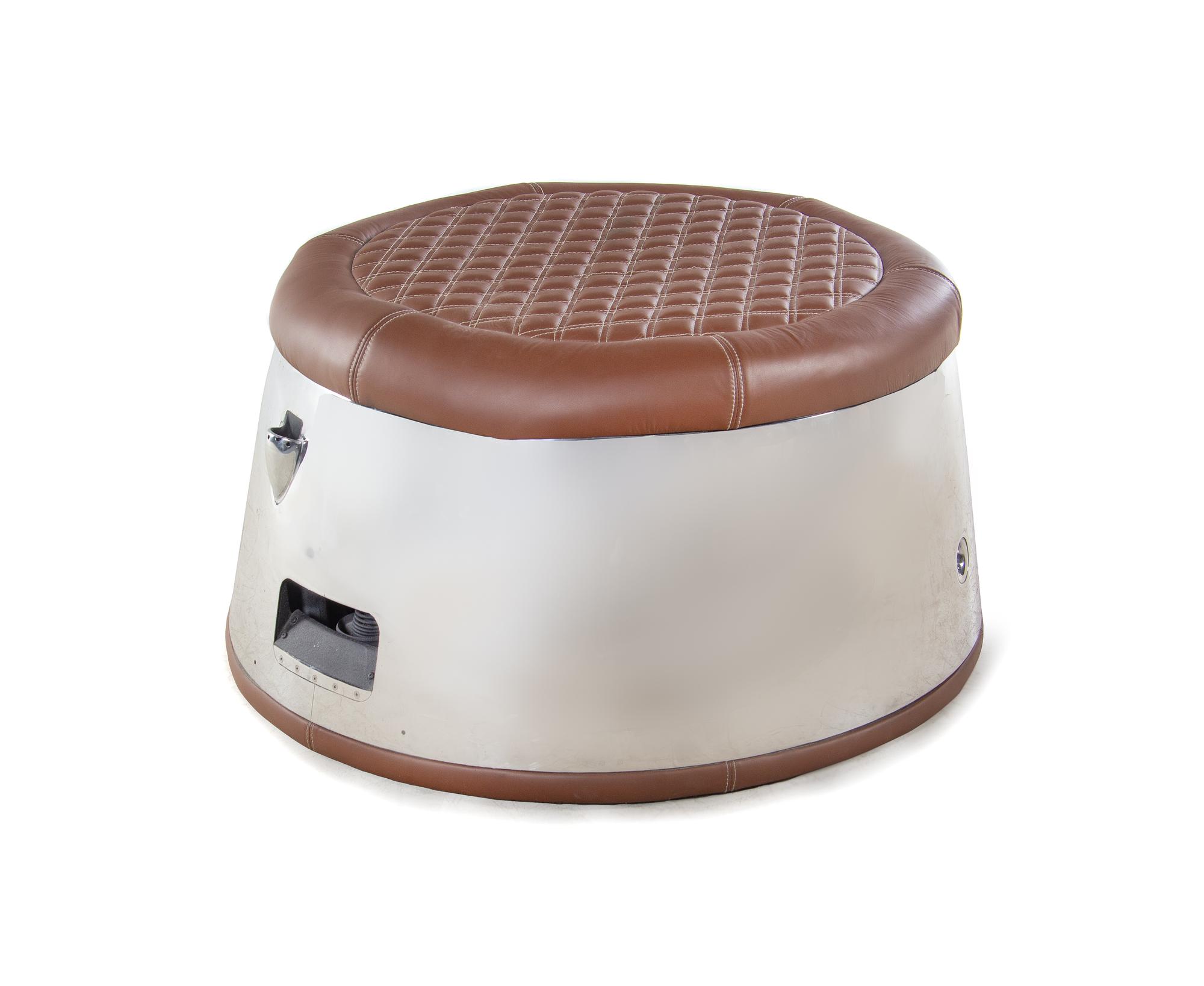 A Polished Aluminum "Aviator" Ottoman
