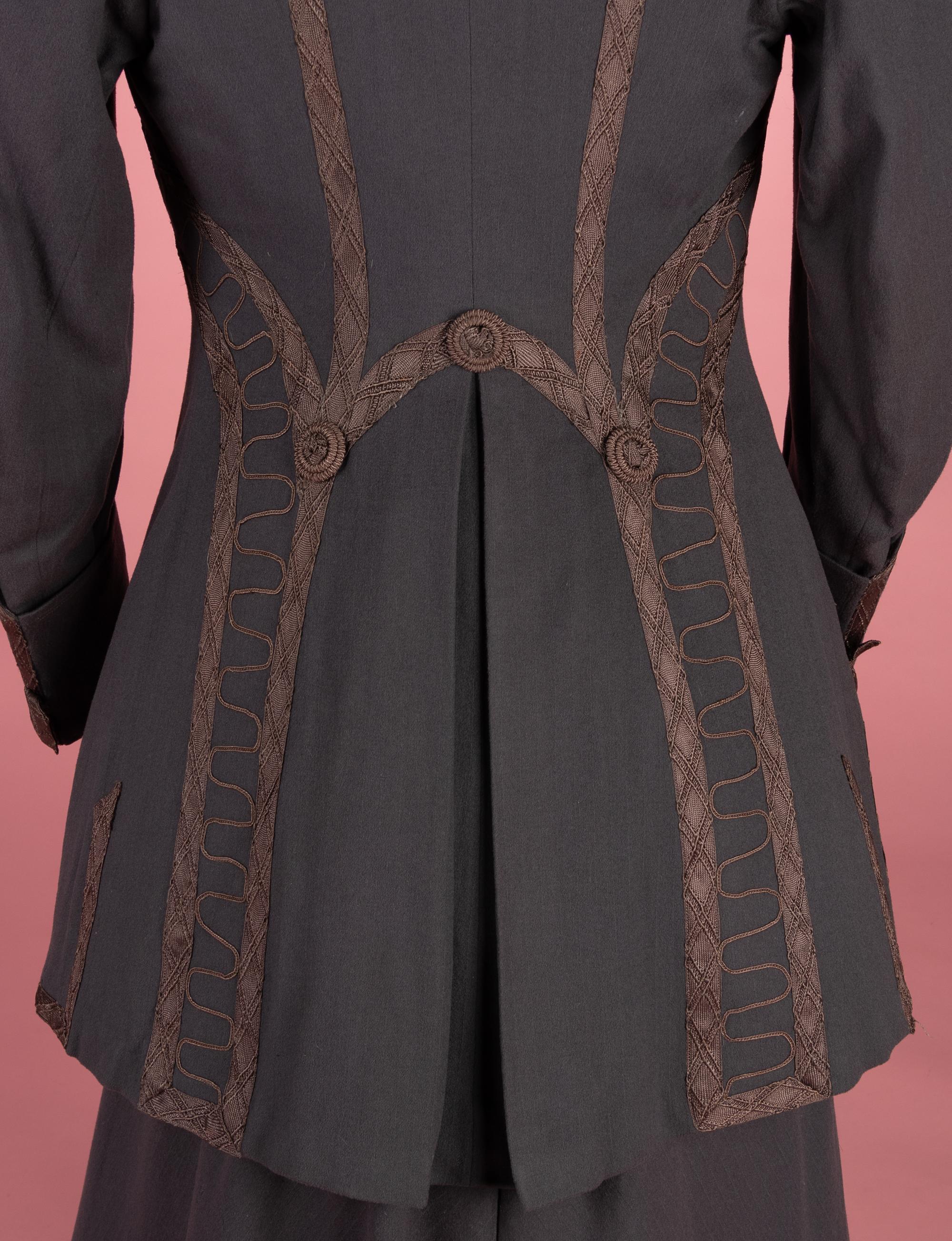 Three-Piece Wool Walking Suit, 1900-10s