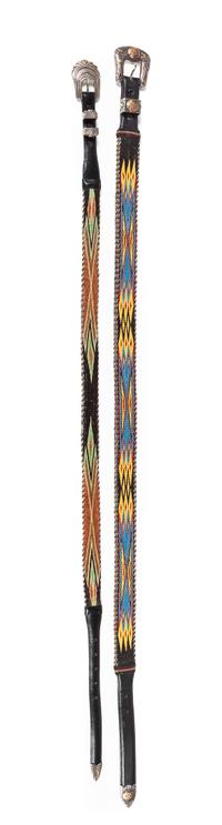 Two Western Style Horse Hair Belts Length of largest 45 inches