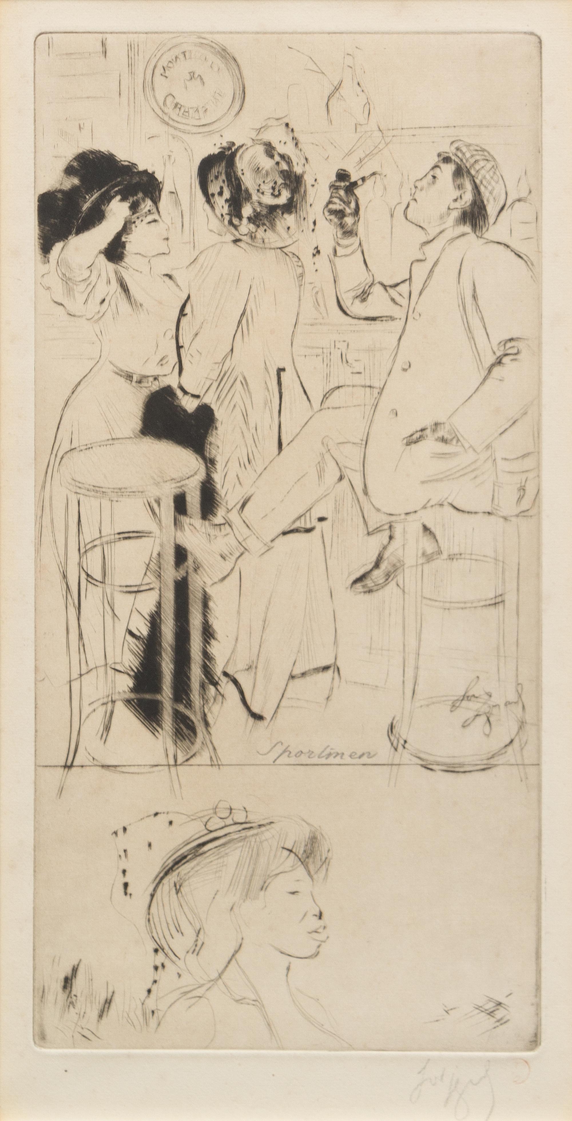 Louis Auguste Mathieu Legrand, (French, 1863-1951), Les bars, 1909 (Suite of 8)