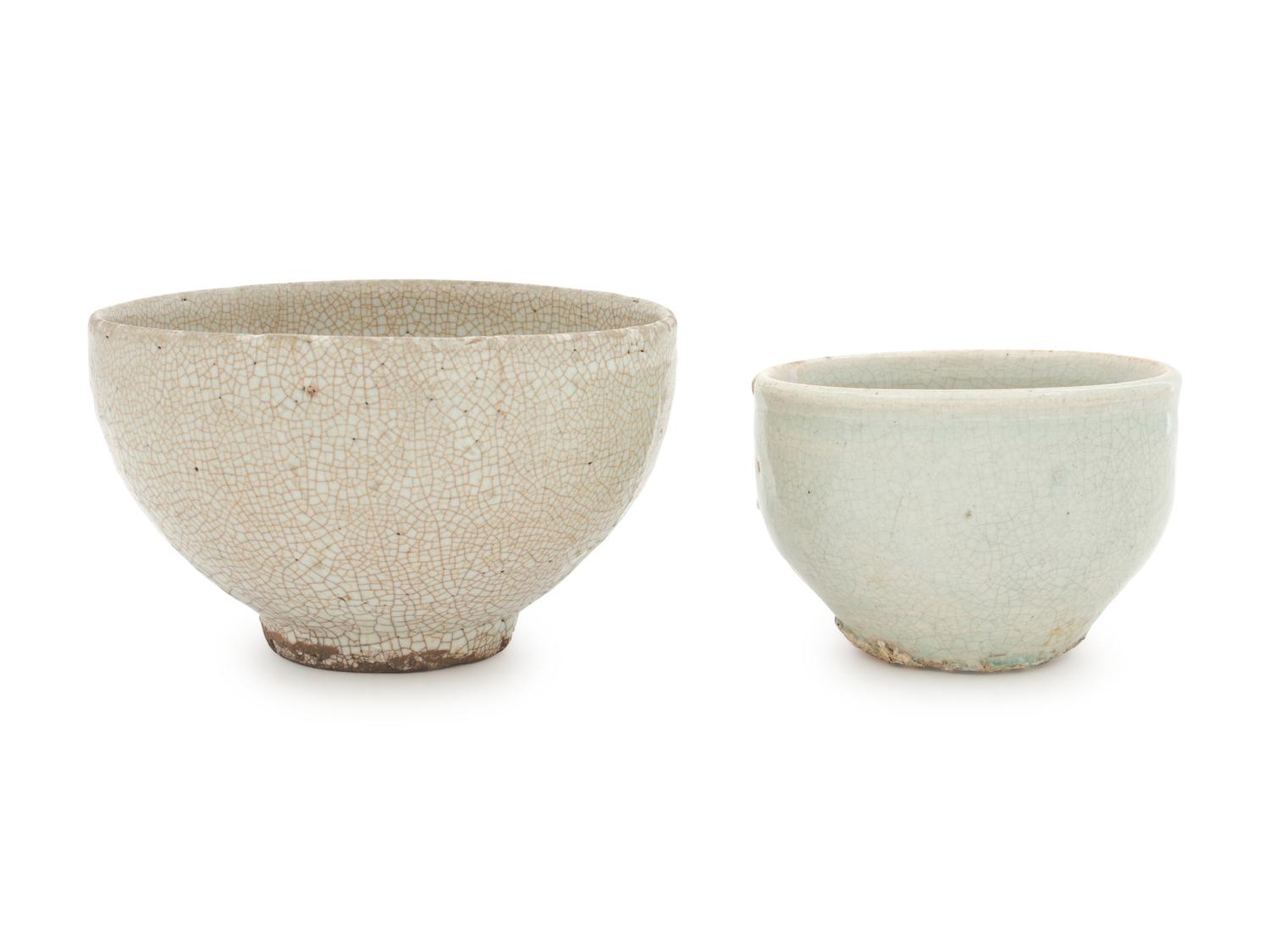 Two Korean Porcelain Tea Bowls