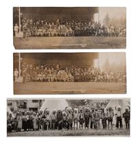[NATIVE AMERICANS]. 9 panoramic photos of Native American subjects, most by BARKER, Lewiston, ID.
