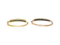 VICTORIAN, COLLECTION OF TURQUOISE AND DIAMOND BANGLE BRACELETS