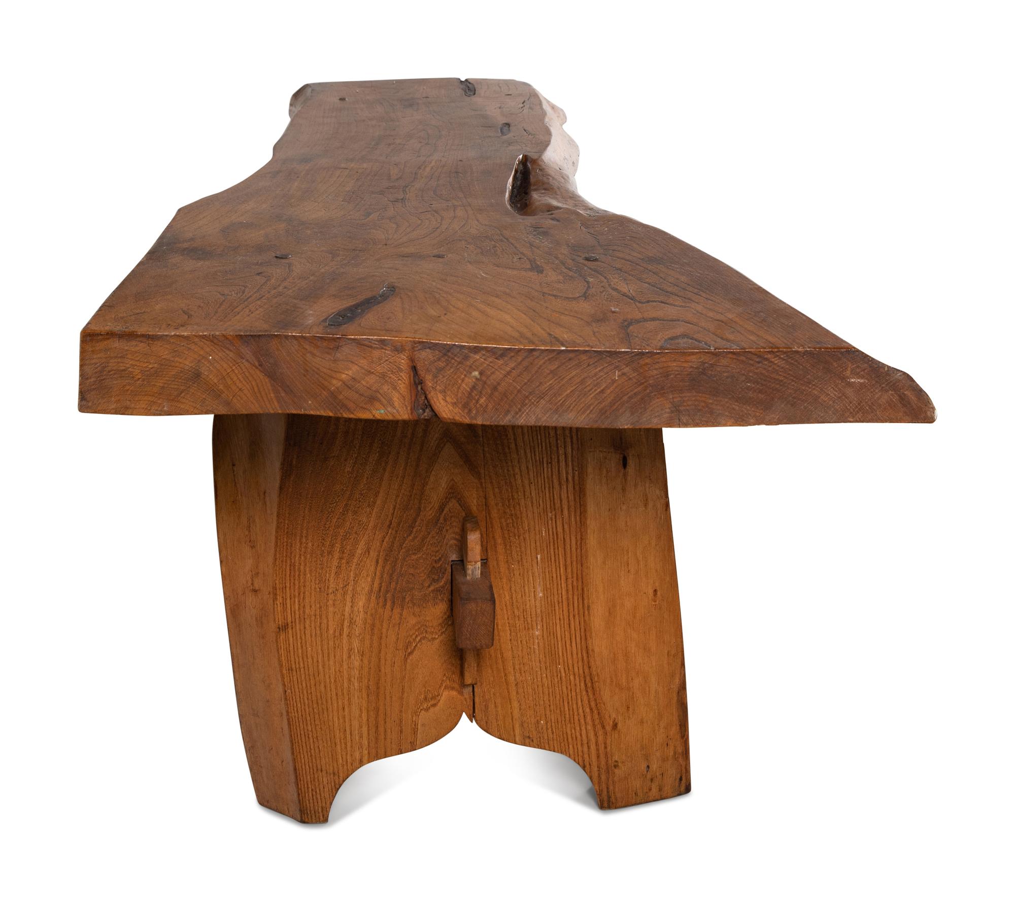 Free Form Live Edge Dining/Console Table, c. 1960
