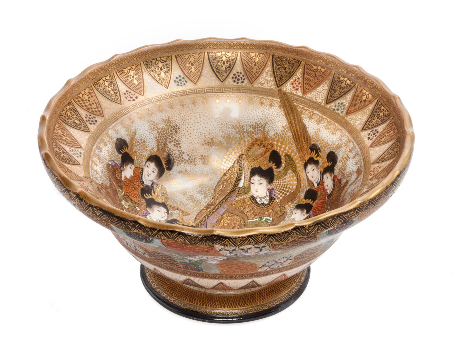 A Japanese Satsuma Bowl Diameter 8 inches.