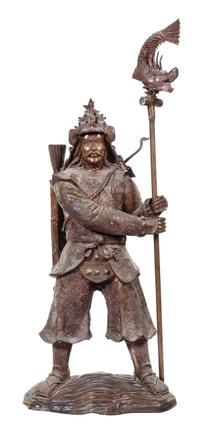 A Large Japanese Bronze Figure of a Samurai