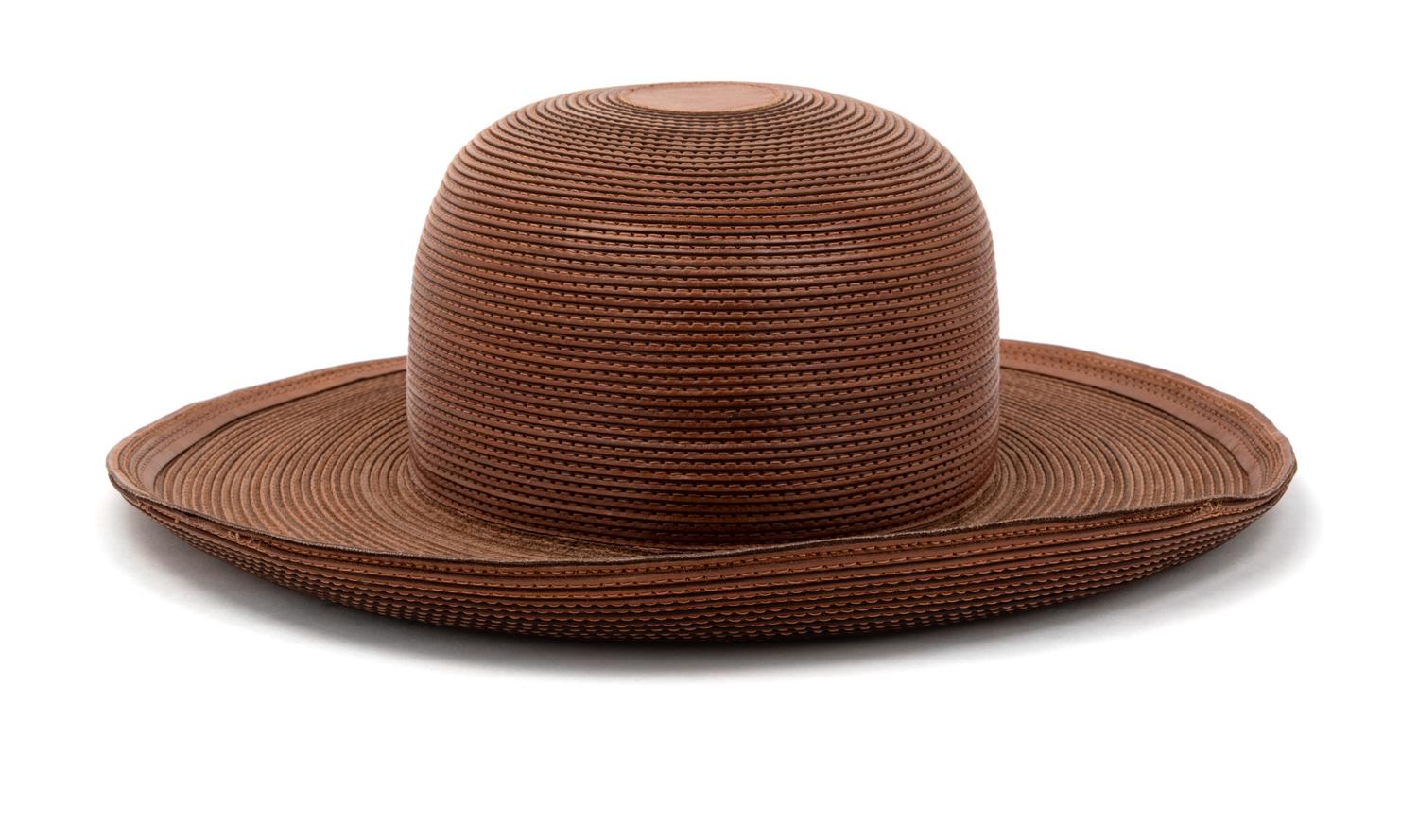 Patricia Underwood Brown Leather Hat, 1990-2000s