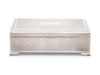 An English Silver Table-Top Cigarette Box