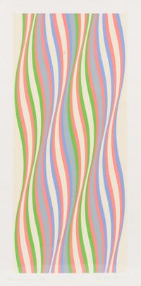 Bridget Riley, (American, b. 1931), Blue Dominance, Green Dominance, and Red Dominance, 1977