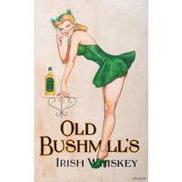 An Old Bushmill’s Irish Whiskey Painted Advertising Sign