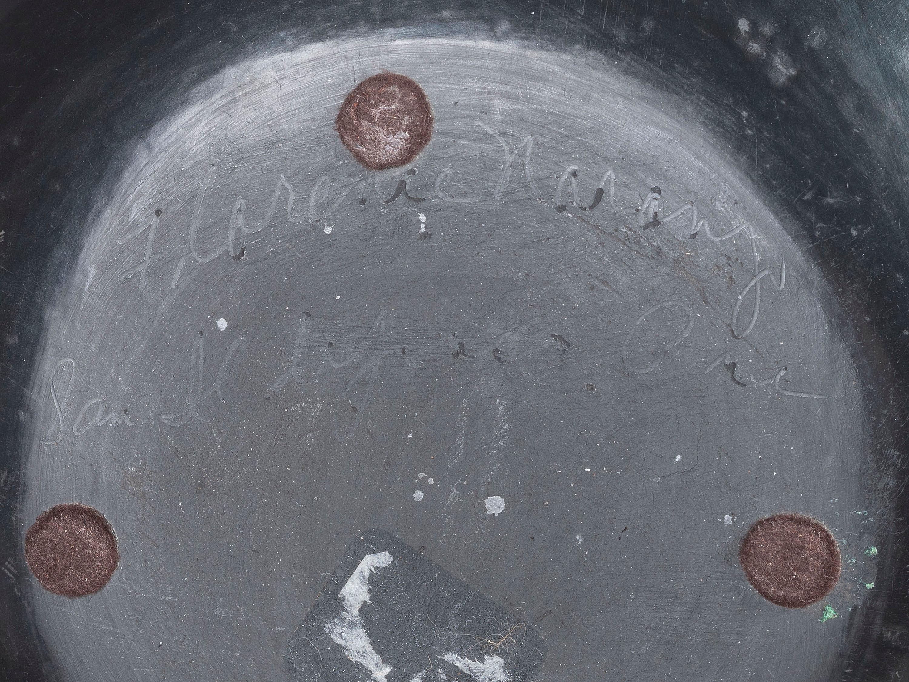 Blackware Pottery Bowl, with Repeating Feather Design
