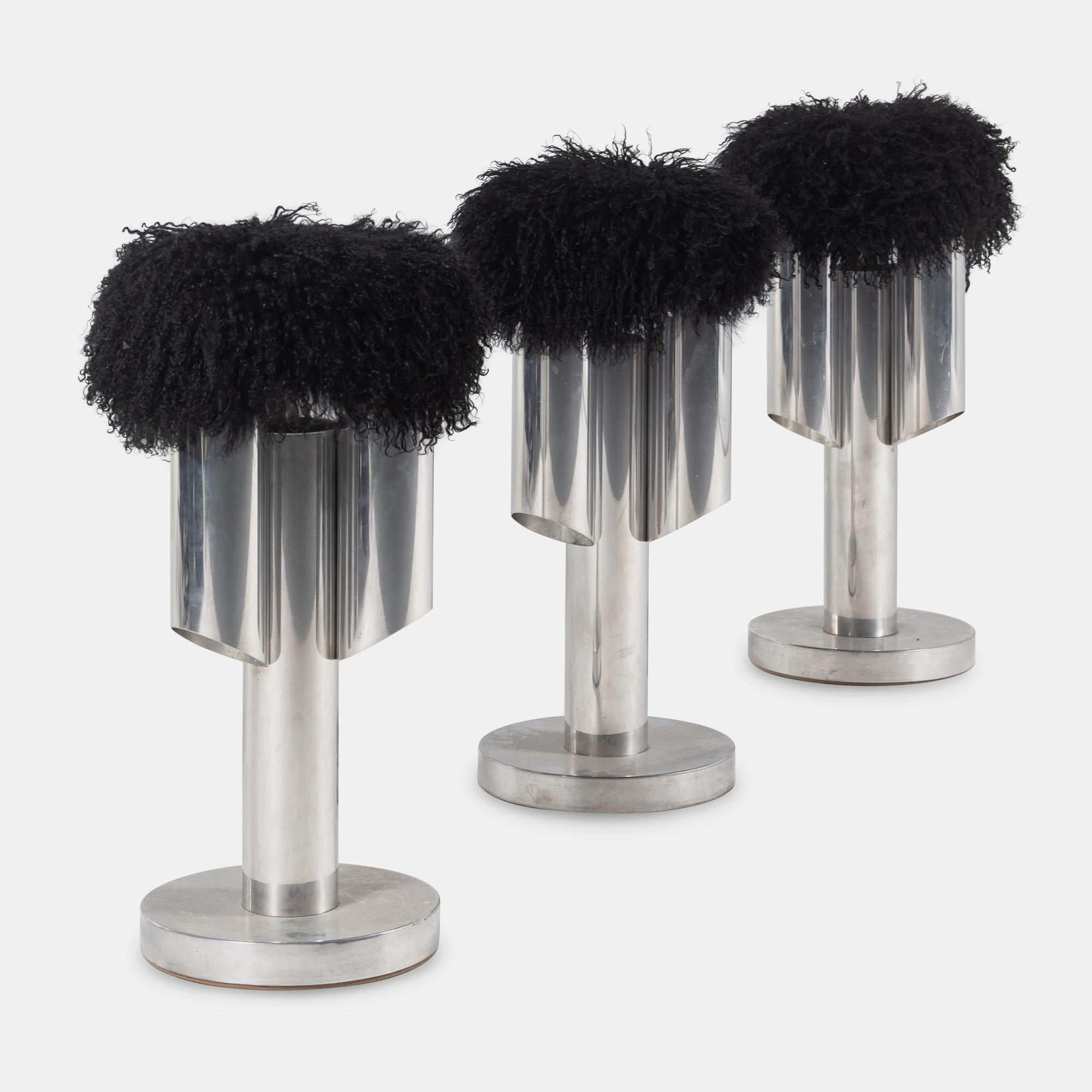 Set of Three Sculptural Bar Stools