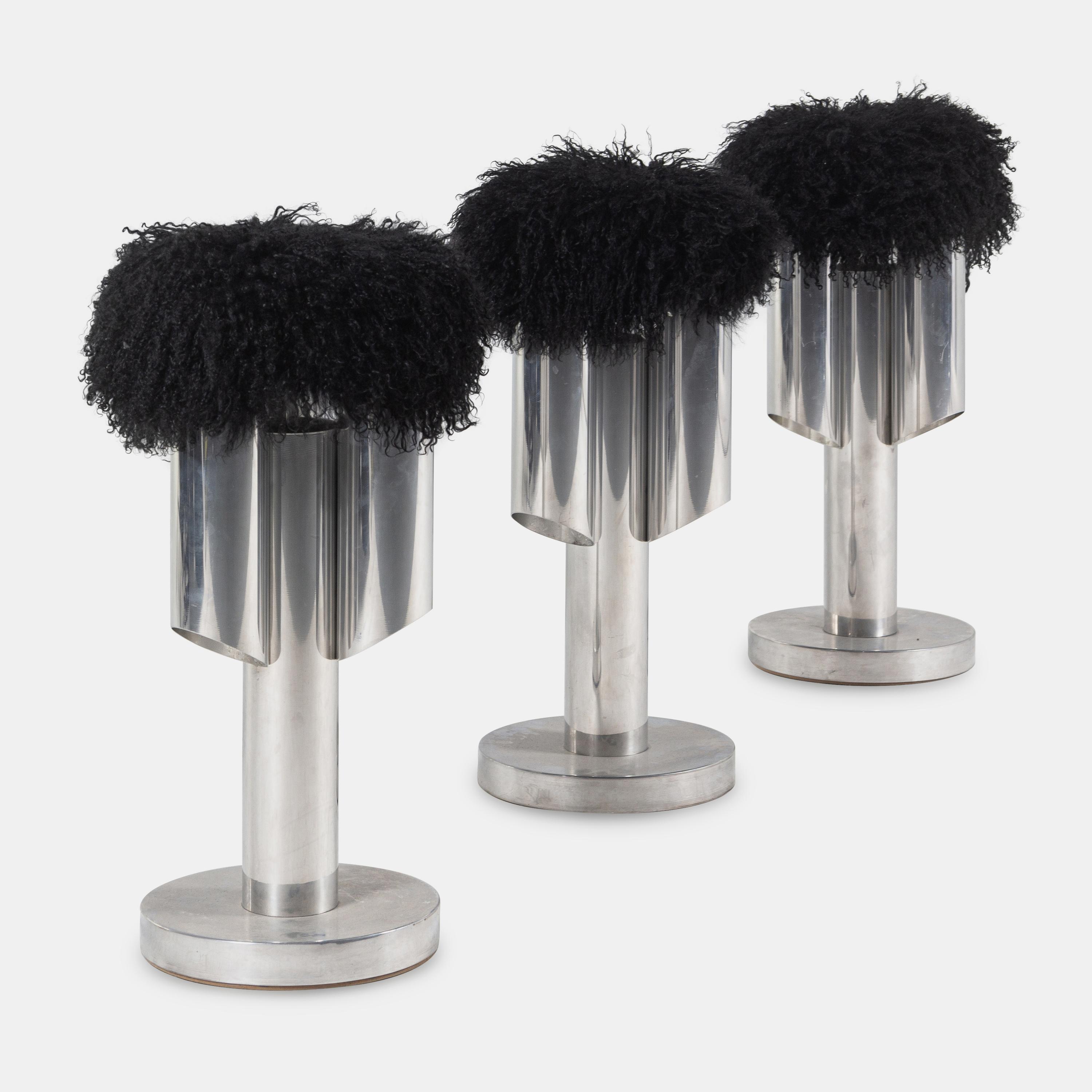 Set of Three Sculptural Bar Stools
