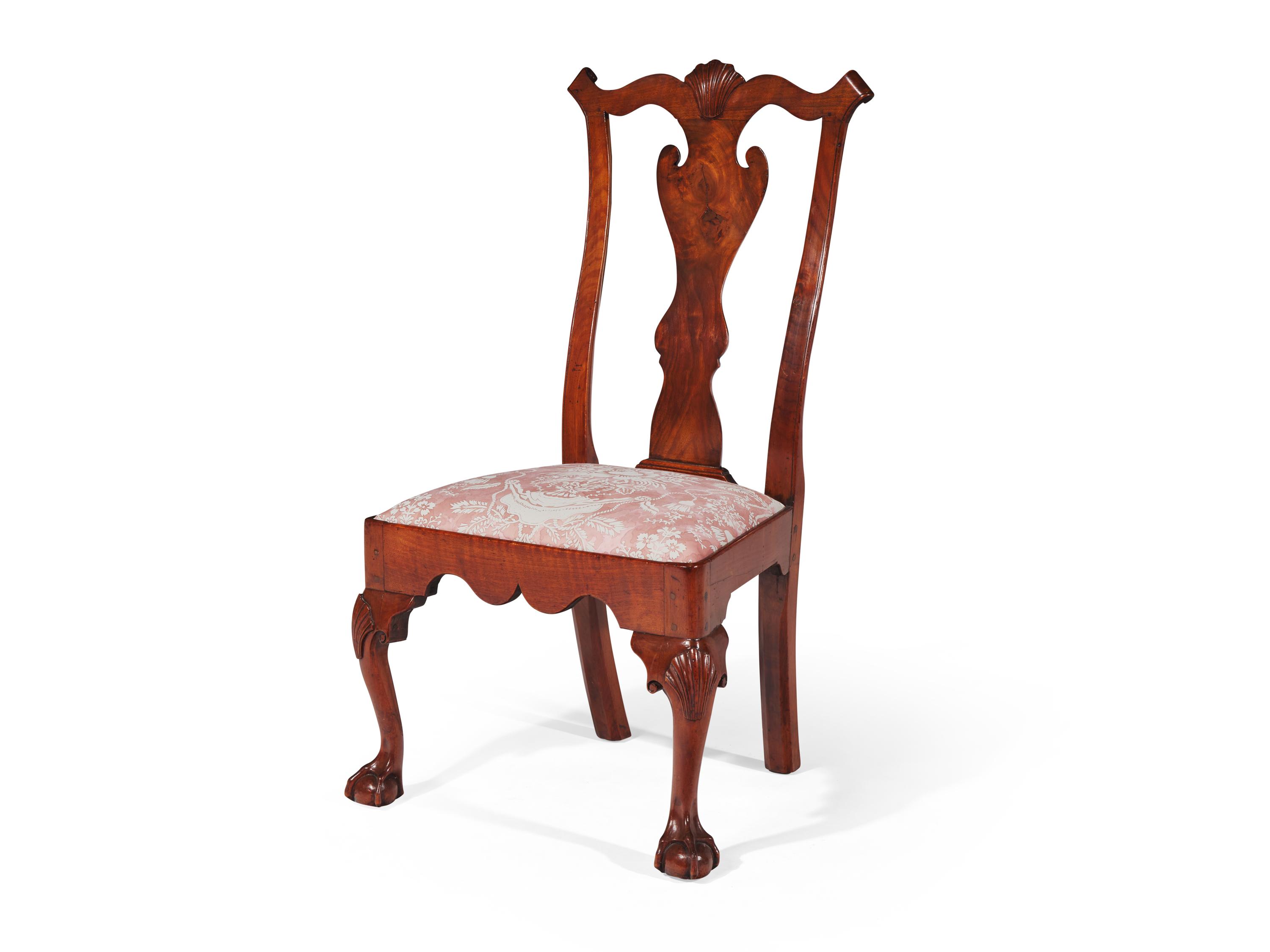 A Chippendale Carved Walnut Side Chair