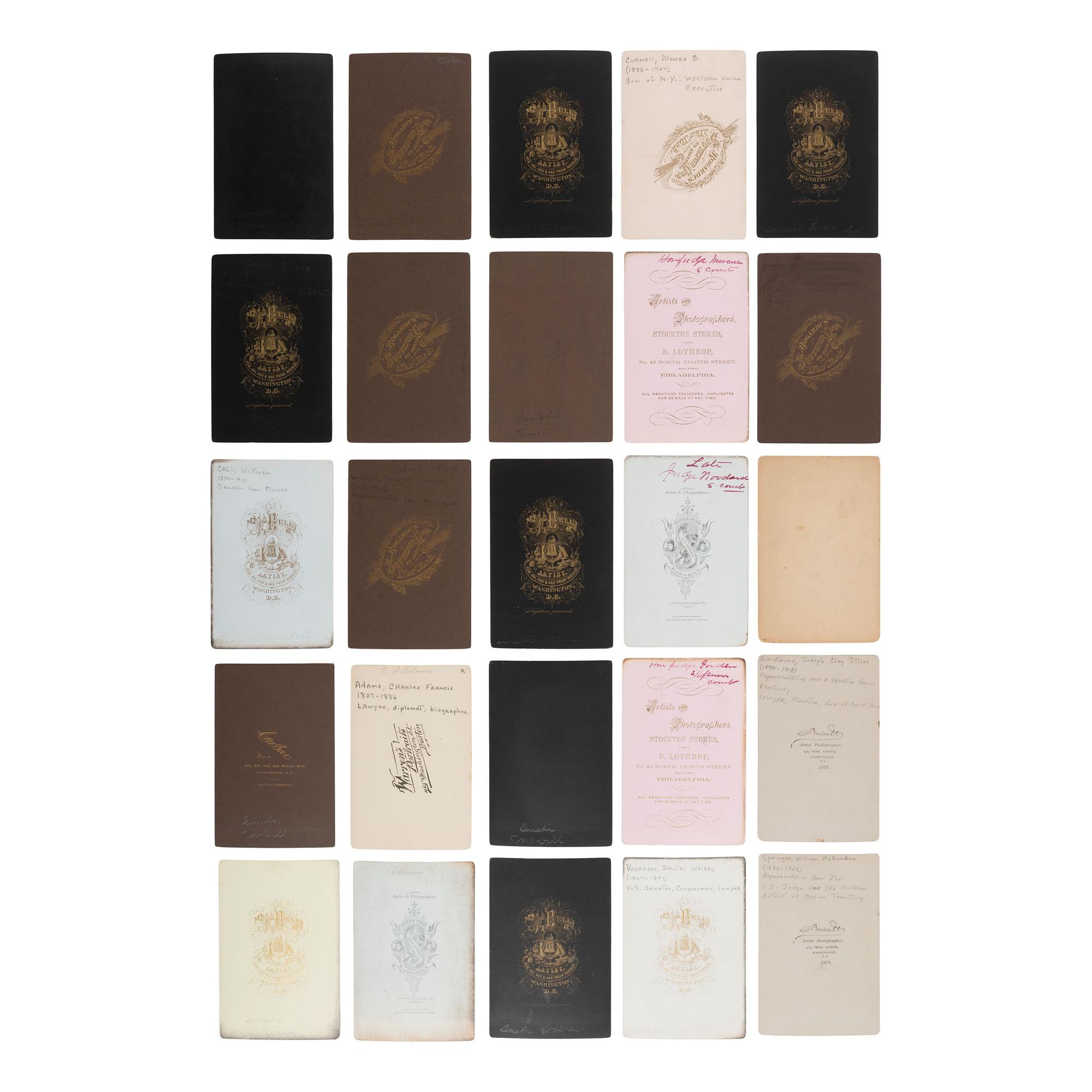 [Americana] Group of 92 Cabinet Cards of Politicians and Judges, incl. Works by Brady, etc.