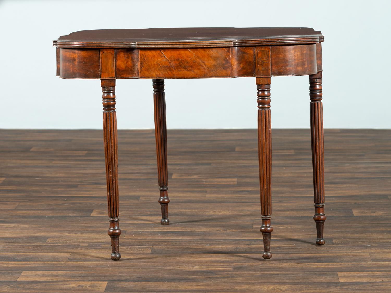 A Federal Inlaid Mahogany Card Table