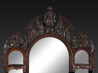 A Renaissance Revival Marble Mounted Carved and Laminated Rosewood Etagere