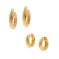 COLLECTION OF YELLOW GOLD HOOP EARRINGS