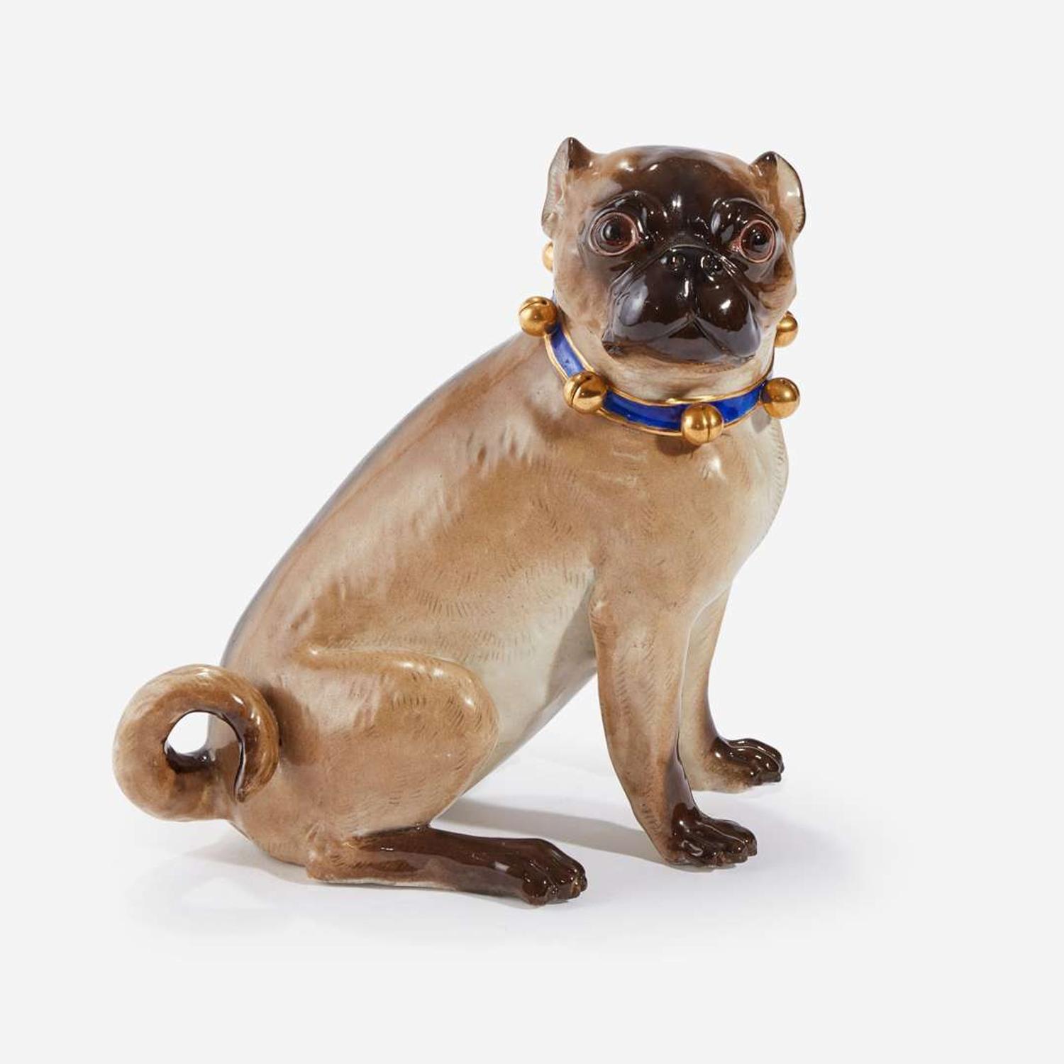 A Meissen Model of a Pug mid 19th century