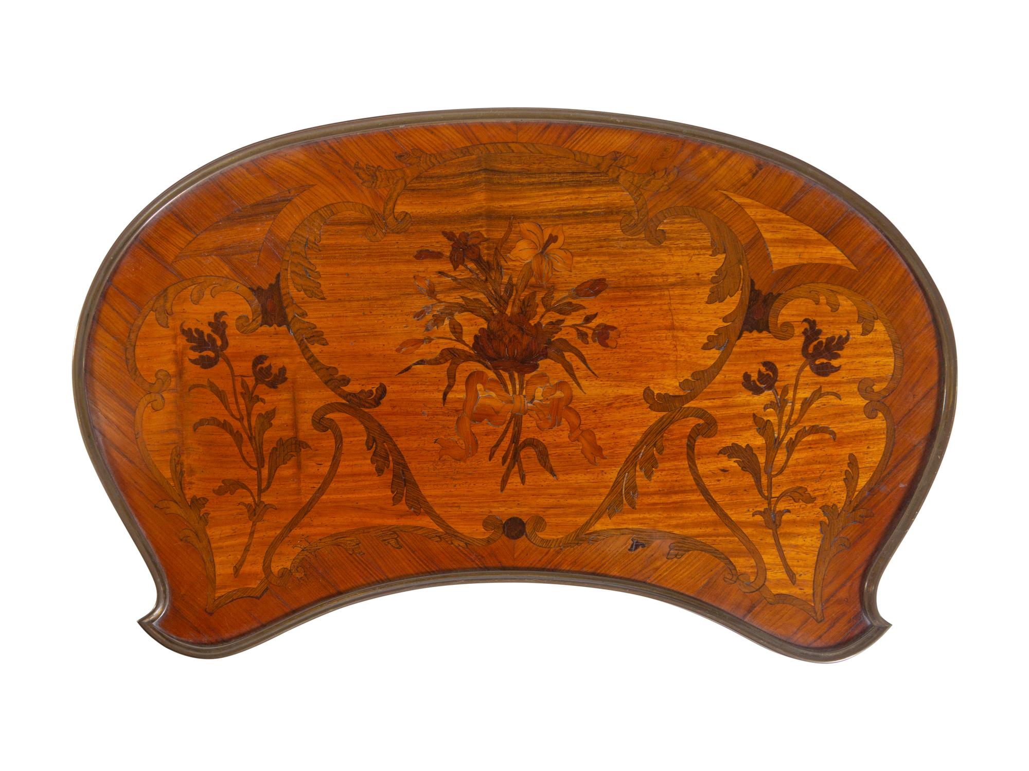 A Louis XV Style Gilt Bronze Mounted Marquetry Table à Ouvrage