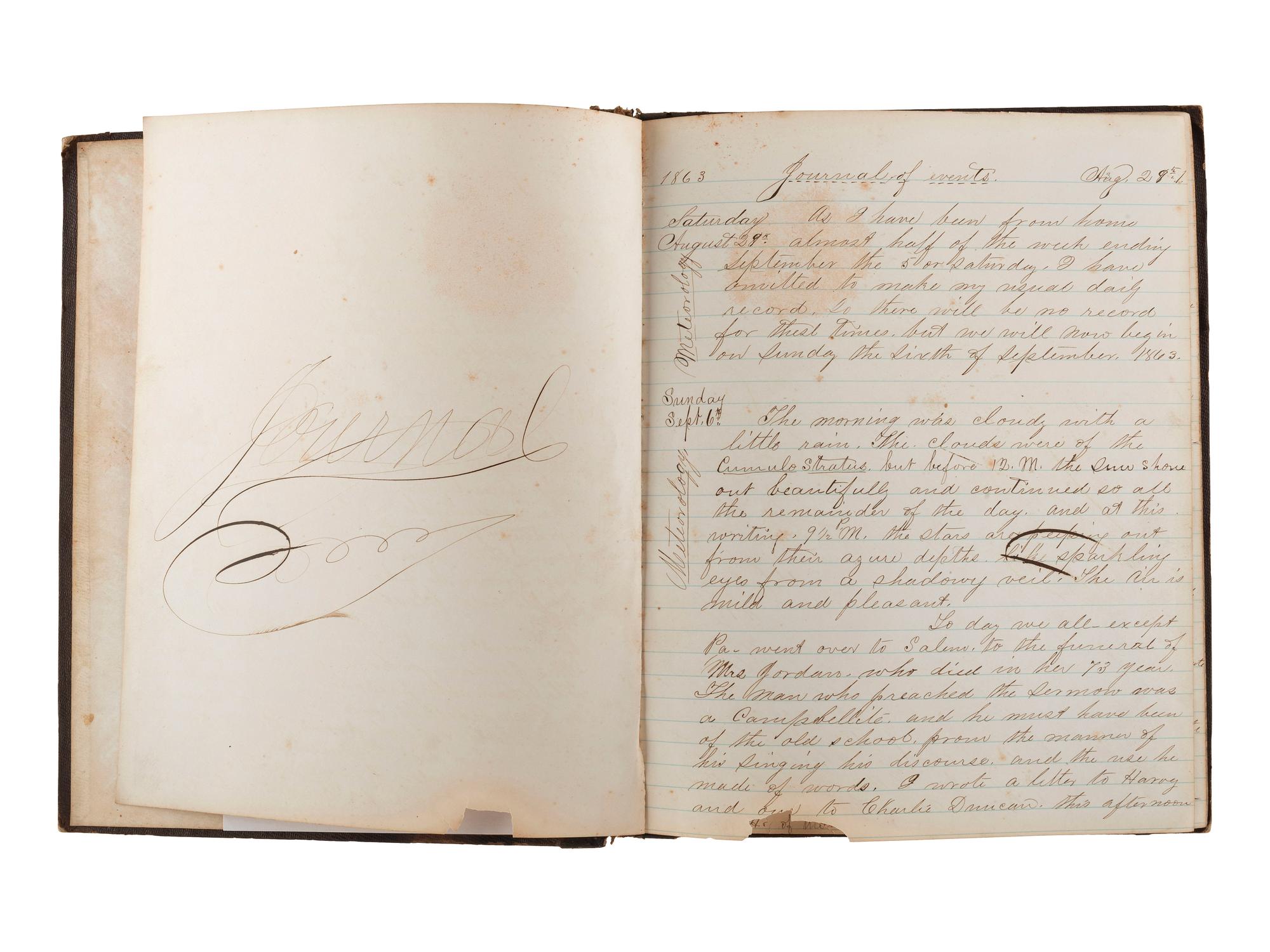 [WESTWARD EXPANSION]. A collection of 19th century diaries, journals, and letters highlighted by the Weldon family settlers' archive.