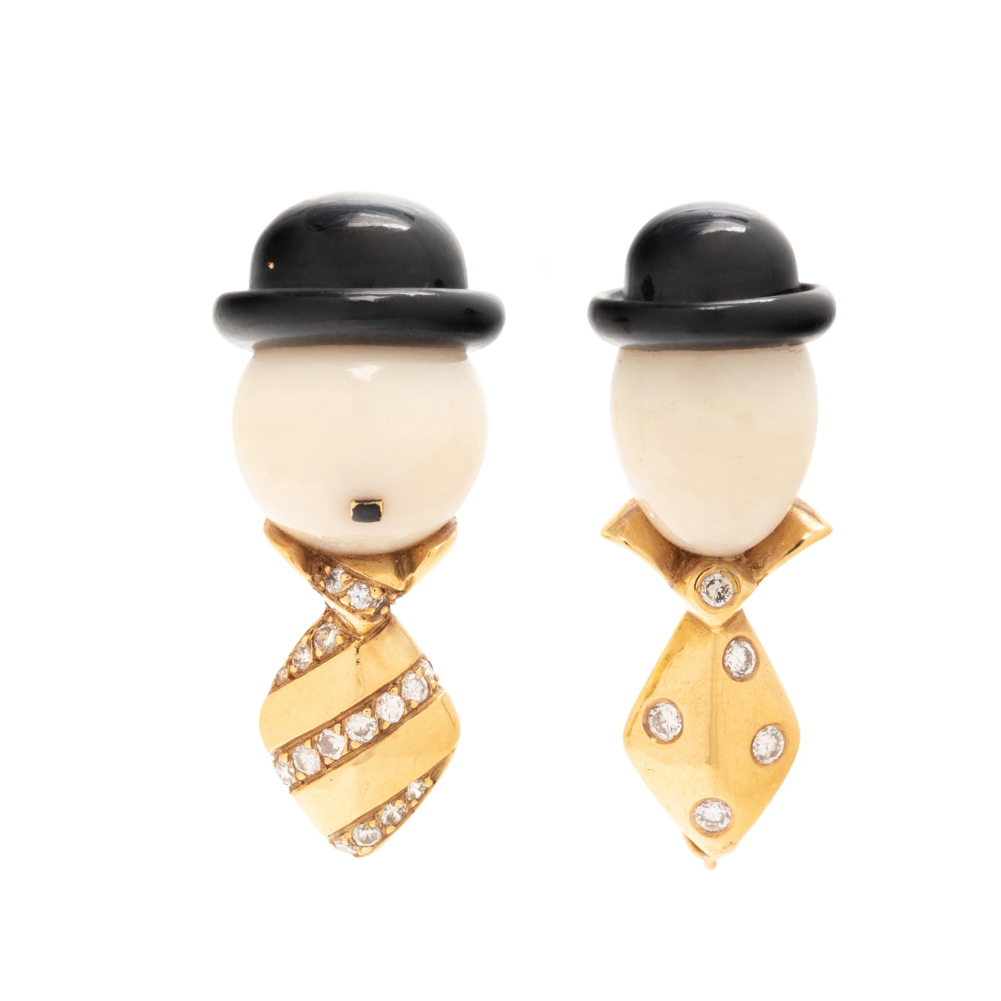 FRED PARIS, LAUREL AND HARDY BROOCHES
