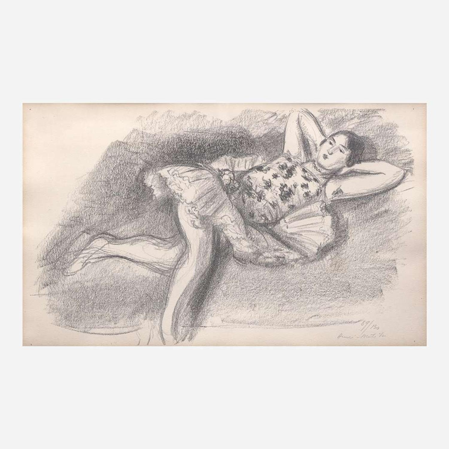 Henri Matisse (French, 1869-1954) Danseuse au Divan Pilée en Deux from Dix Danseuses