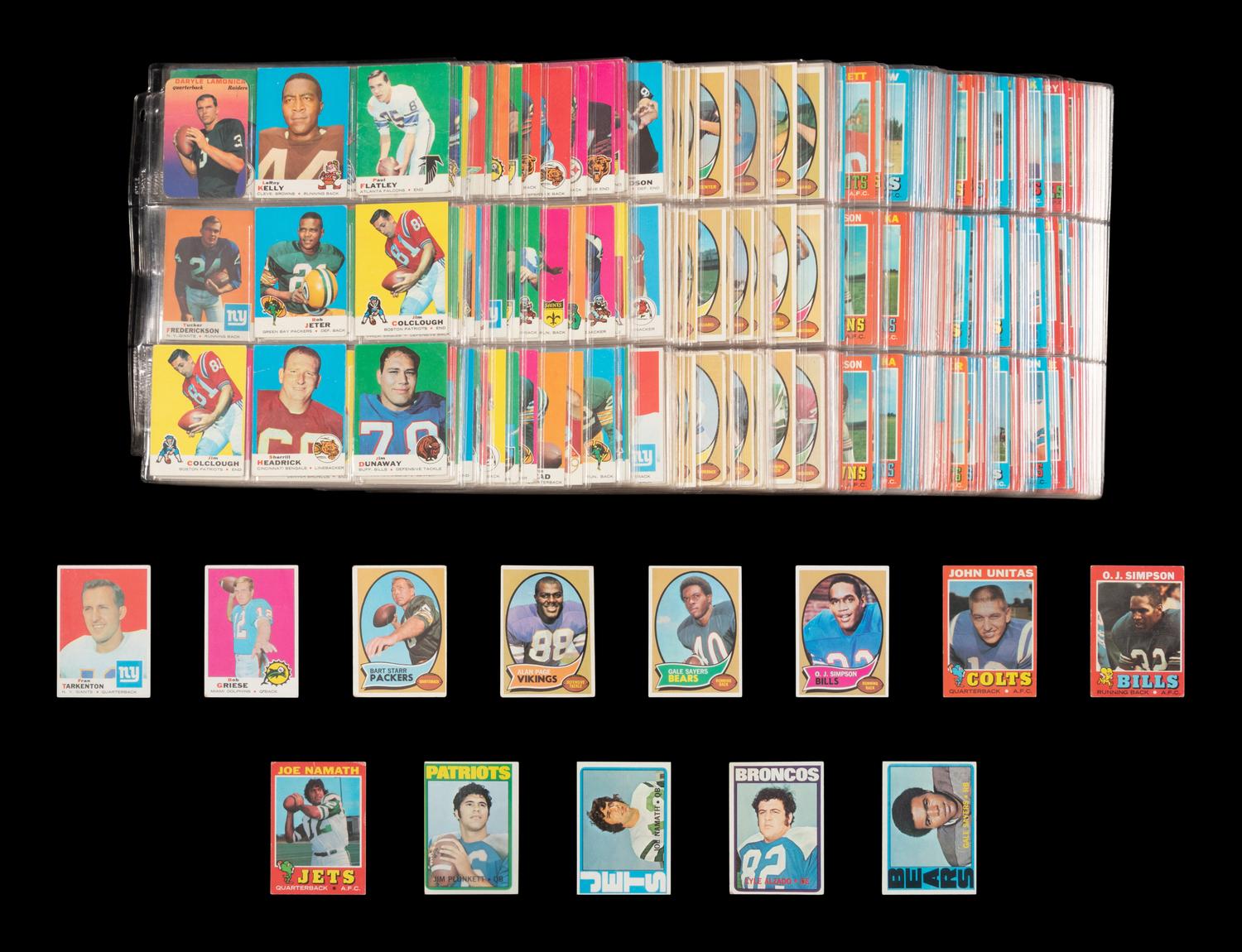 A Collection of 1960s-70s Topps Football Cards