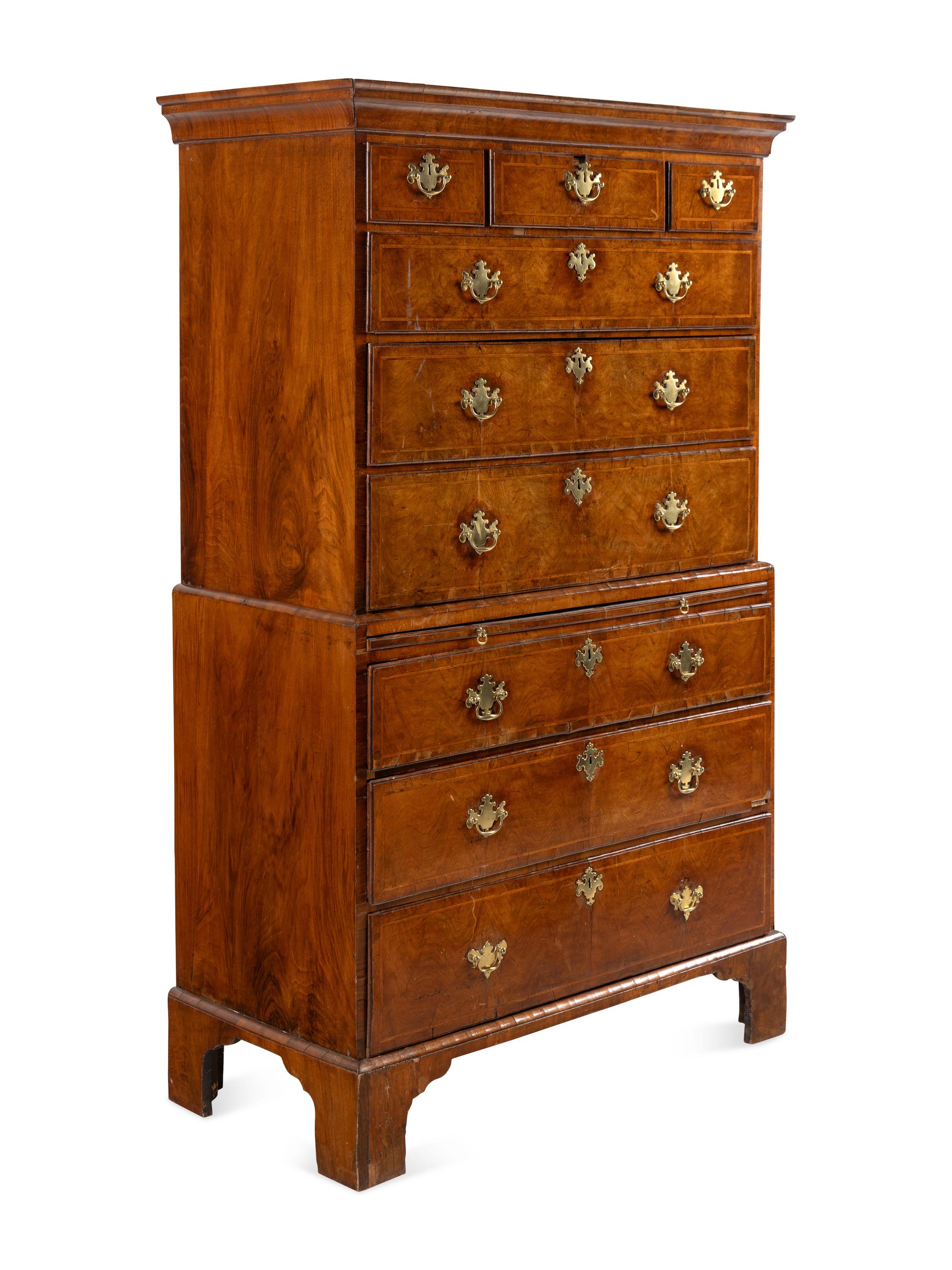 A George II Walnut Chest-on-Chest