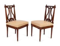 A Set of Six Louis XVI Mahogany Lyre Back Side Chairs — CIRCA 1790