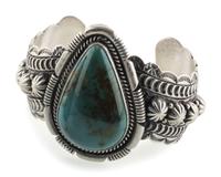Navajo Sterling Silver and Turquoise Cuff Bracelet
