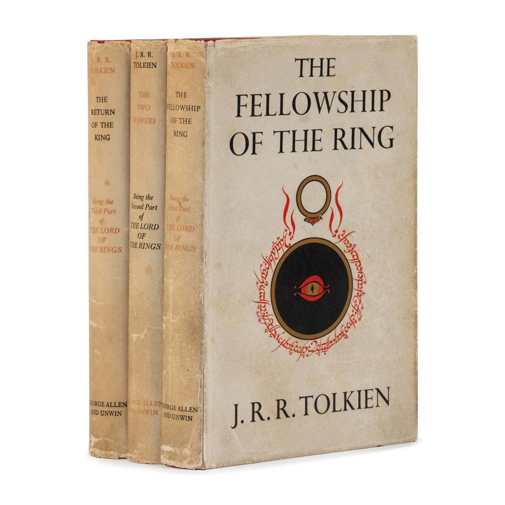 Tolkien, J.R.R. (1892-1973). [The Lord of the Rings trilogy:] The Fellowship of the Ring . 1954. -- The Two Towers . 1954. -- The Return of the King . 1955. All London: Allen & Unwin Ltd.