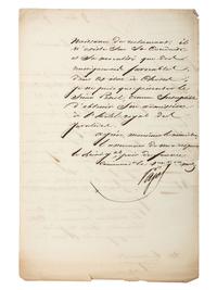 [MANUSCRIPTS - NAPOLEONIC]. A group of 2 letters in French, related to Jean-Baptiste Viallanes and Claude-Pierre Pajol.