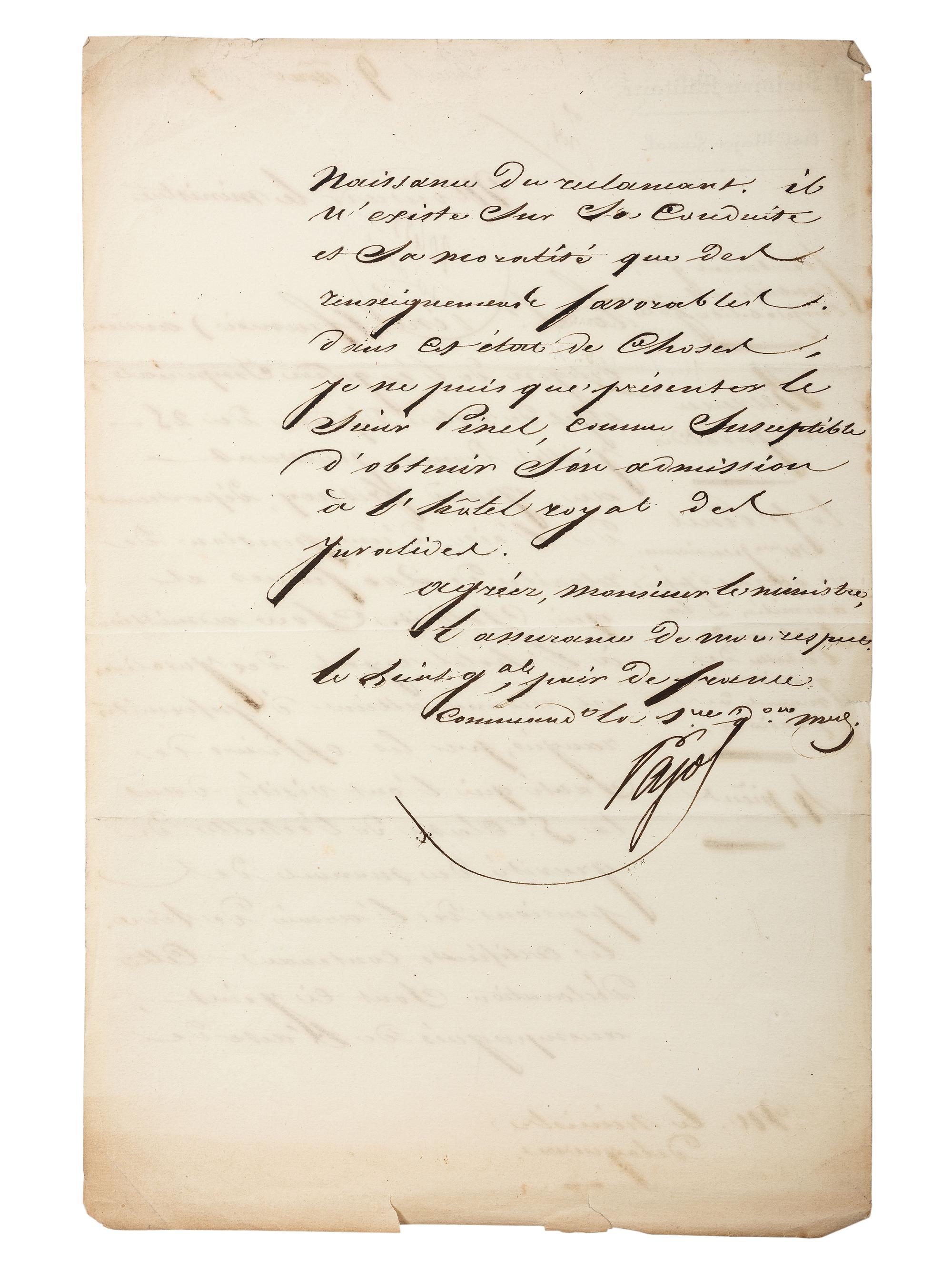 [MANUSCRIPTS - NAPOLEONIC]. A group of 2 letters in French, related to Jean-Baptiste Viallanes and Claude-Pierre Pajol.