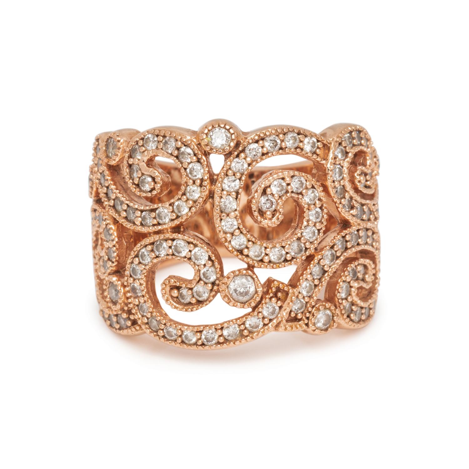 EFFY, ROSE GOLD AND DIAMOND RING