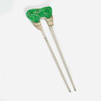 A 14K White Gold and Jade Hairpin