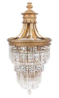 A Neoclassical Giltmetal Chandelier Height 50 inches.
