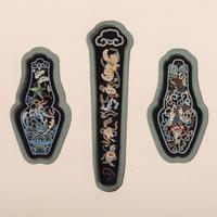 Six Chinese Embroidered and Woven Silk Panels
