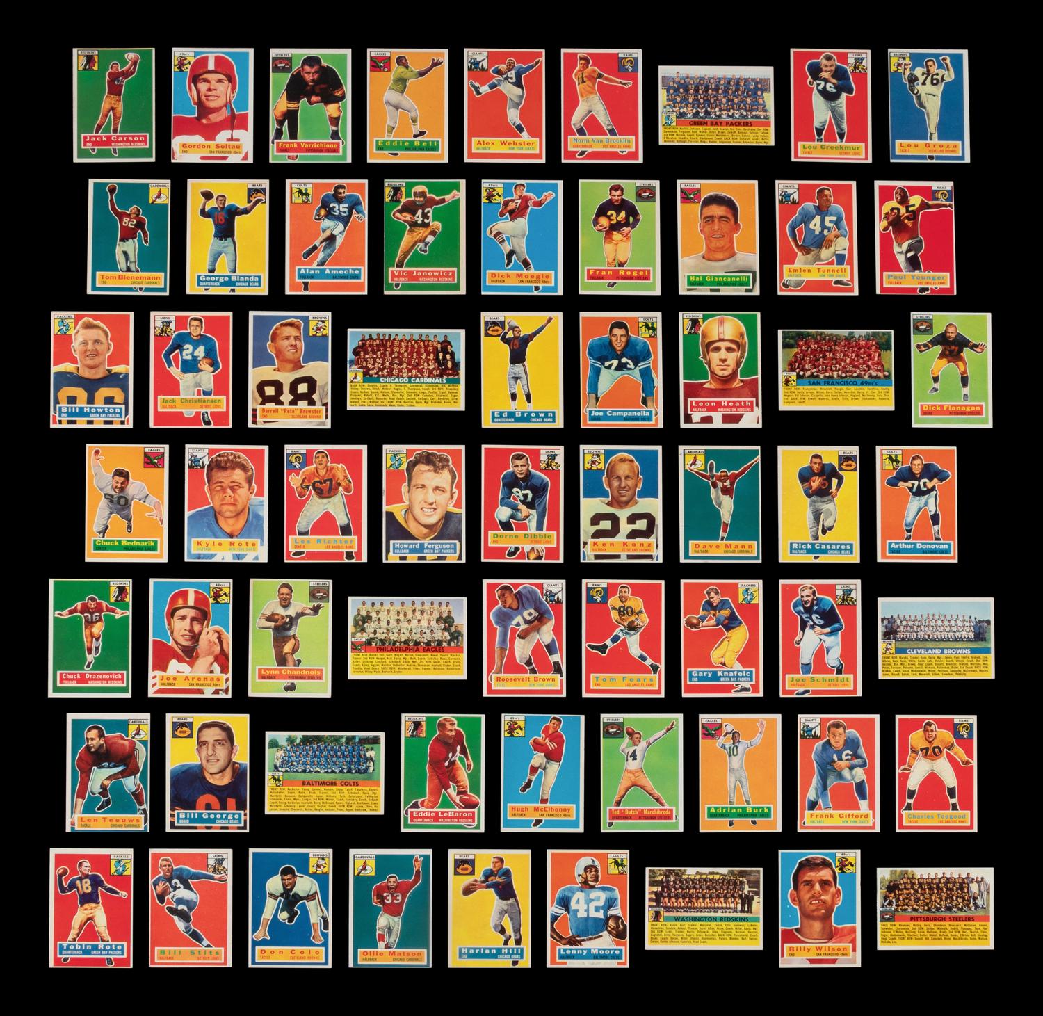 A Complete Set of 1956 Topps Football Cards (120/120)