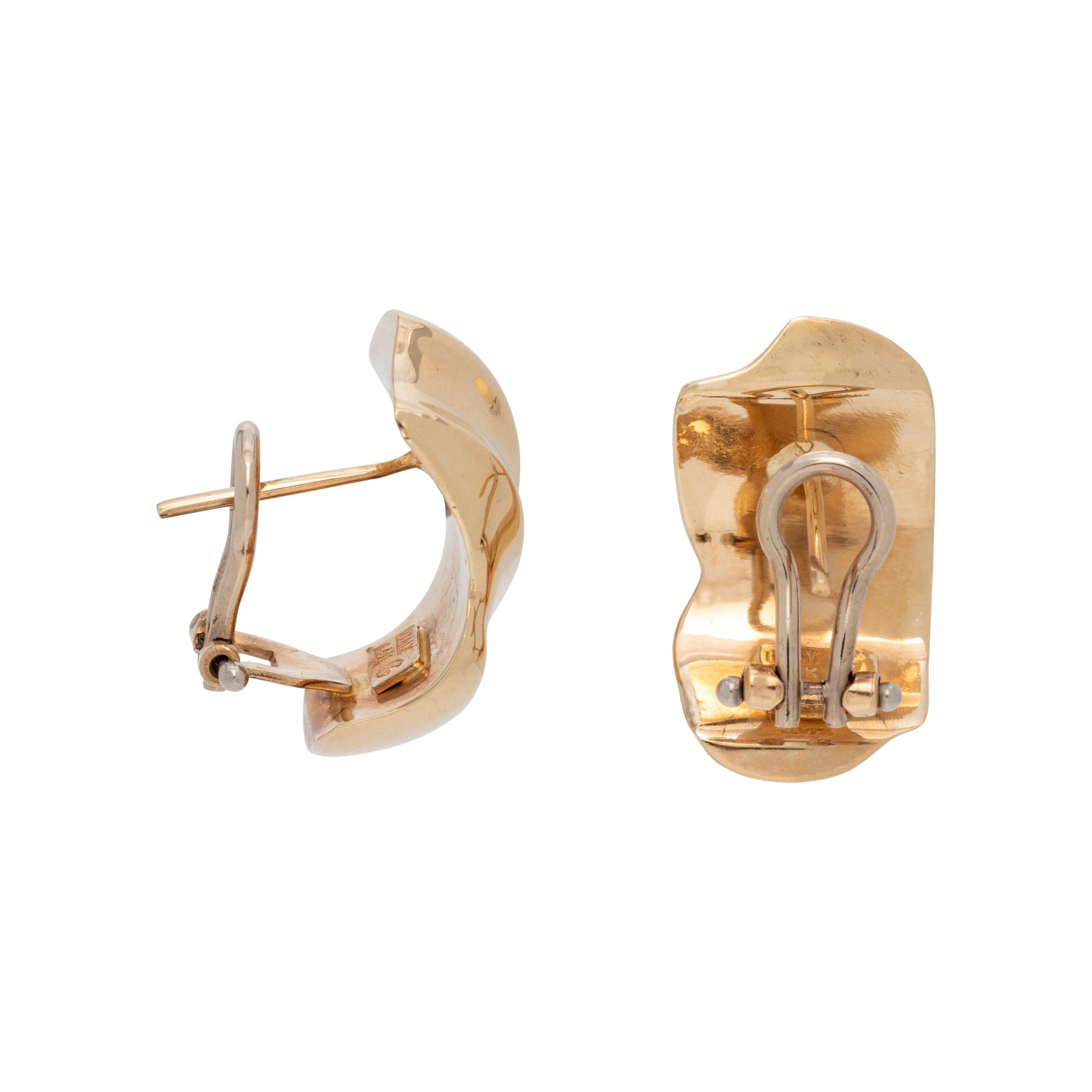 COLLECTION OF YELLOW GOLD EARCLIPS