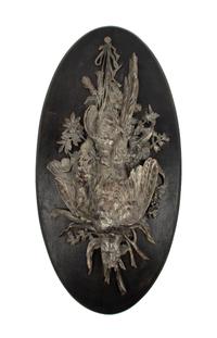 A Silvered Bronze Plaque Depicting a Game Trophy