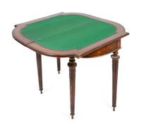A Louis XVI Style Bronze-Mounted Marquetry Games Table