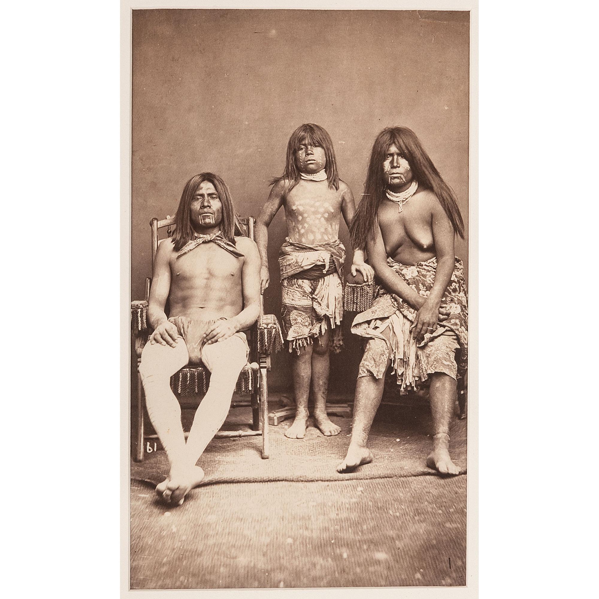 [NATIVE AMERICANS]. BONINE, E.A., photographer. A group of 2 photographs of Yuma Indians. Arizona: n.d., [ca 1870s].