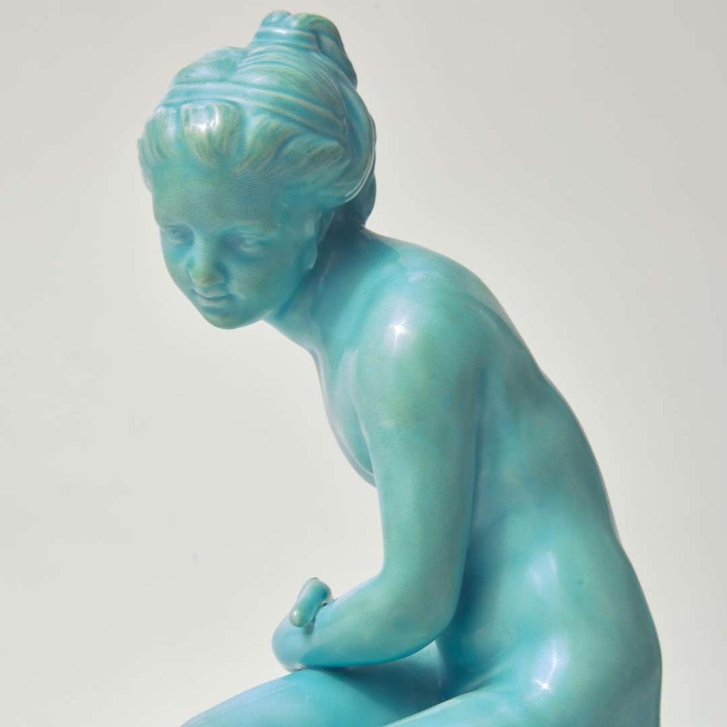 Wedgwood Turquoise-Glazed Figures of Cupid and Psyche UK, circa 1880