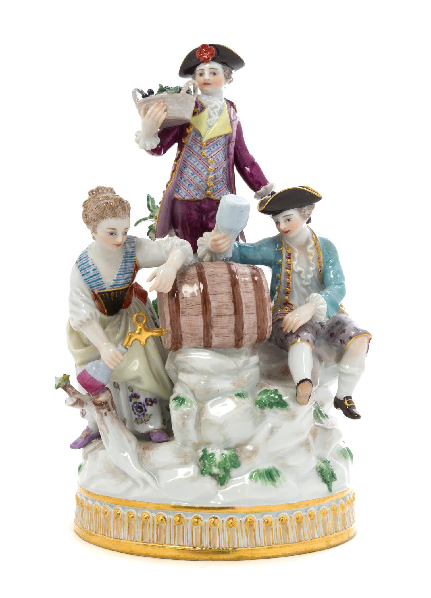 A Meissen Porcelain Figural Group Height 8 3/4 inches. — 19TH/20TH CENTURY