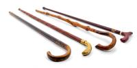 A Group of Eight Carved Wood Canes