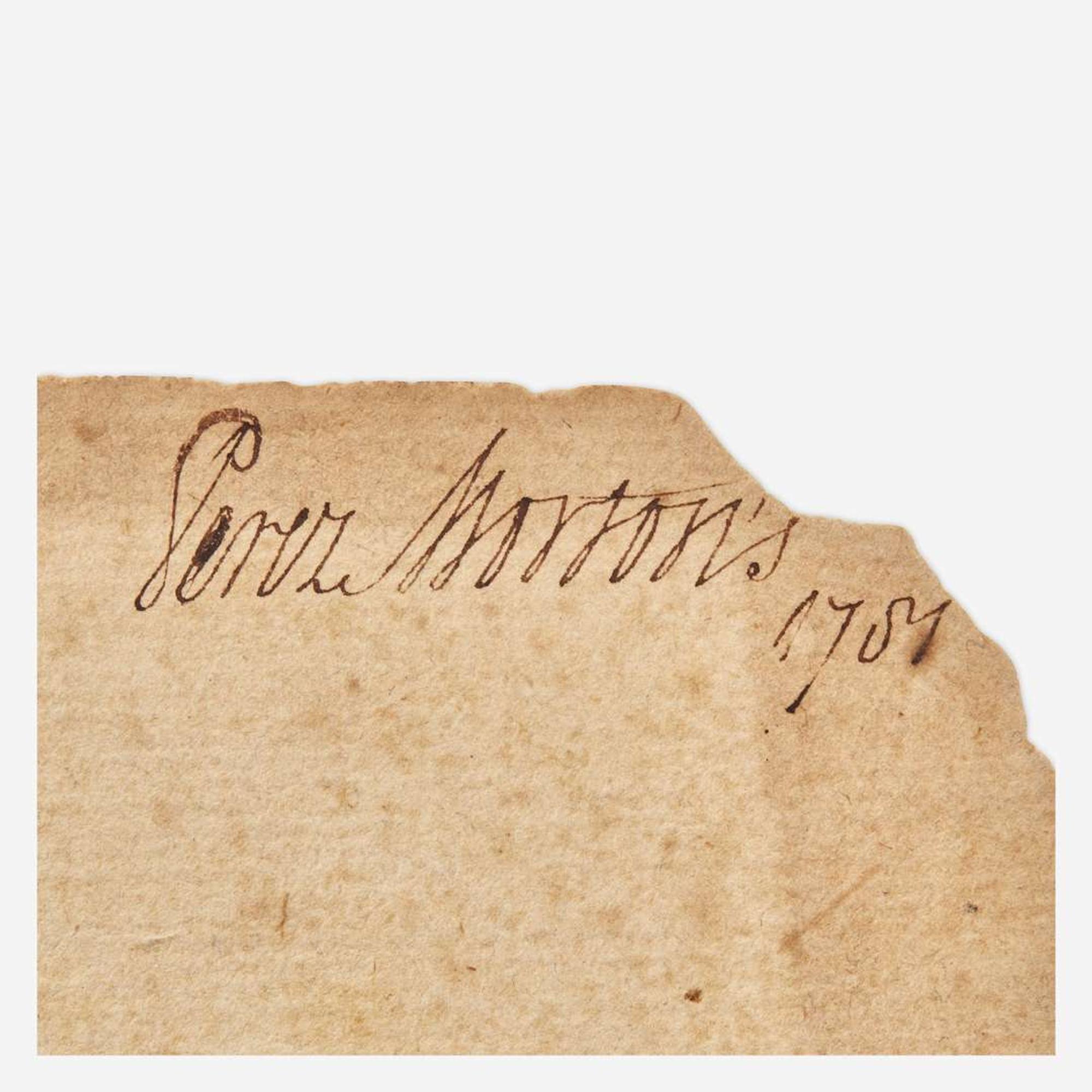 [Americana] [Revere, Paul] Morton, Perez Printed Book-Plate and Cut Signature