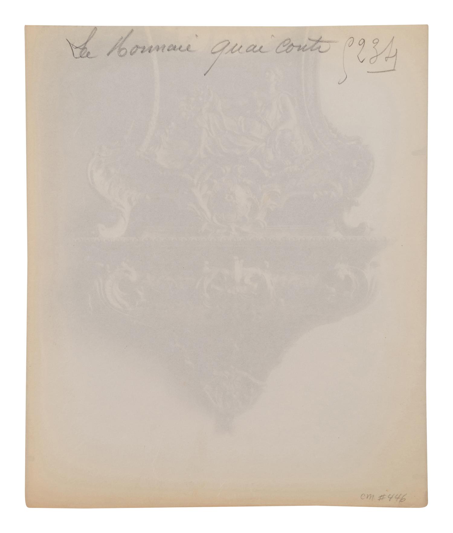 A group of six photographs depicting early 20th Century Parisian architectural details (Saints-Gervais-et-Protais, 1903-1904; Ambassade d'Autriche, 57 rue de Varenne, 1905; La Monnaie-quai Conti [5234], 1905-1906; Hôtel de Roquelaure, boulevard Saint-Germain, 246, 1905-1906; Hôtel de la Duchesse, de Narbonne, rue Varenne 45, 1907; [Cluny–Diane Chasseresse. Art Français. École J. Goujon], 1911)