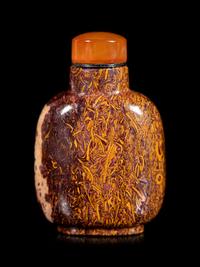 Three Chinese Hardstone Snuff Bottles