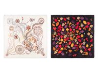 Hermès & Angela Cummings, Two Printed Silk Scarves